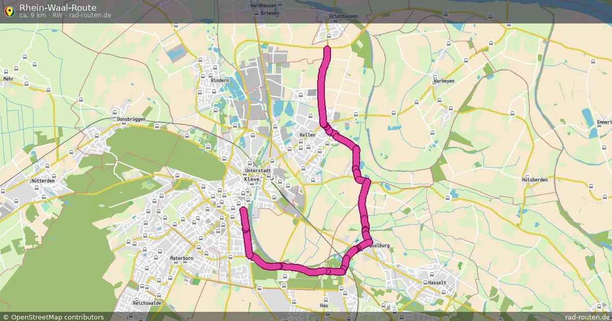Rhein-Waal-Route (RW) – Fernradroute auf Rad-Routen.de