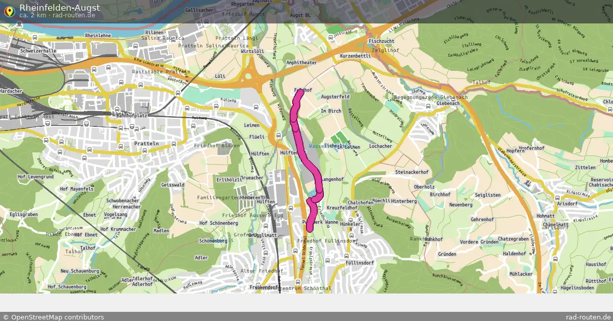 Rheinfelden-Augst (Rundweg) in Füllinsdorf – Fernradroute, ca. 2 km auf Rad-Routen.de