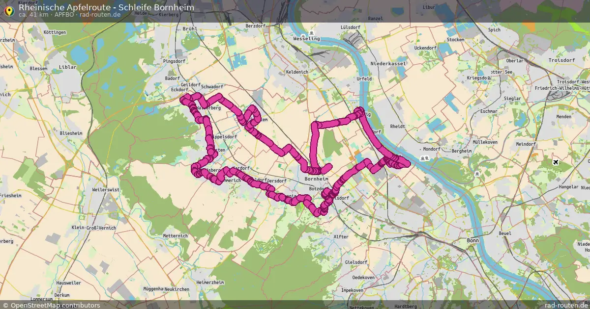 Rheinische Apfelroute - Schleife Bornheim (ApfBo) – Fernradroute auf Rad-Routen.de