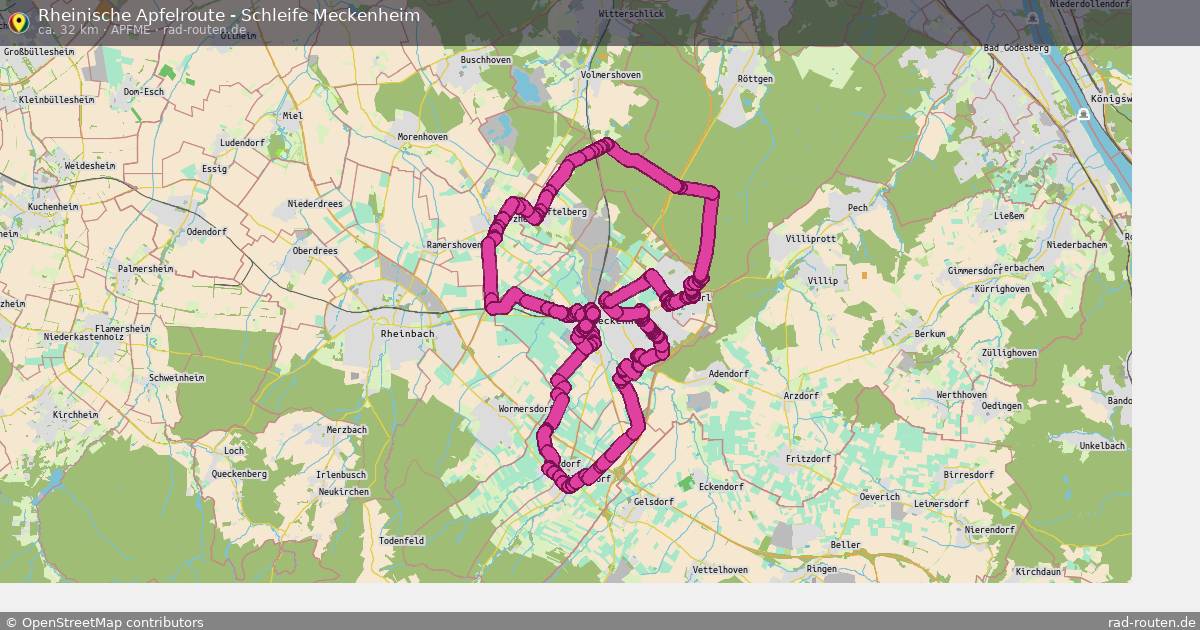 Rheinische Apfelroute - Schleife Meckenheim (ApfMe) – Fernradroute auf Rad-Routen.de