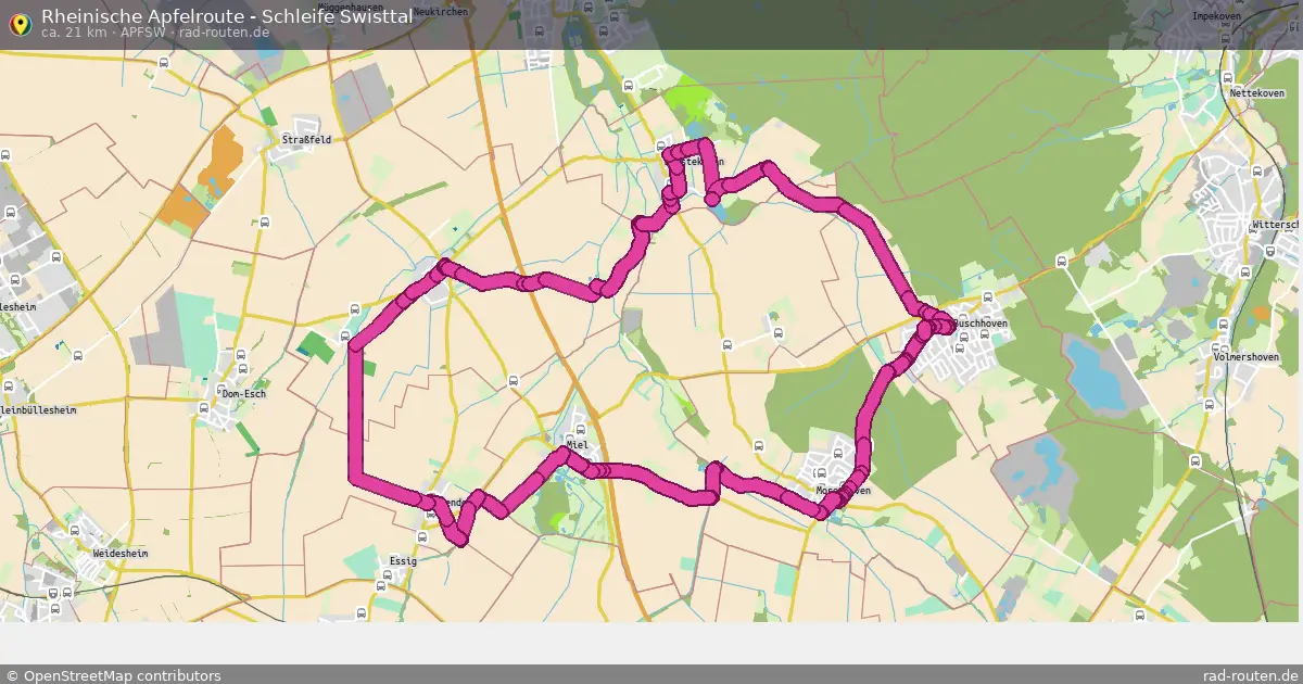 Rheinische Apfelroute - Schleife Swisttal (ApfSw) – Fernradroute auf Rad-Routen.de