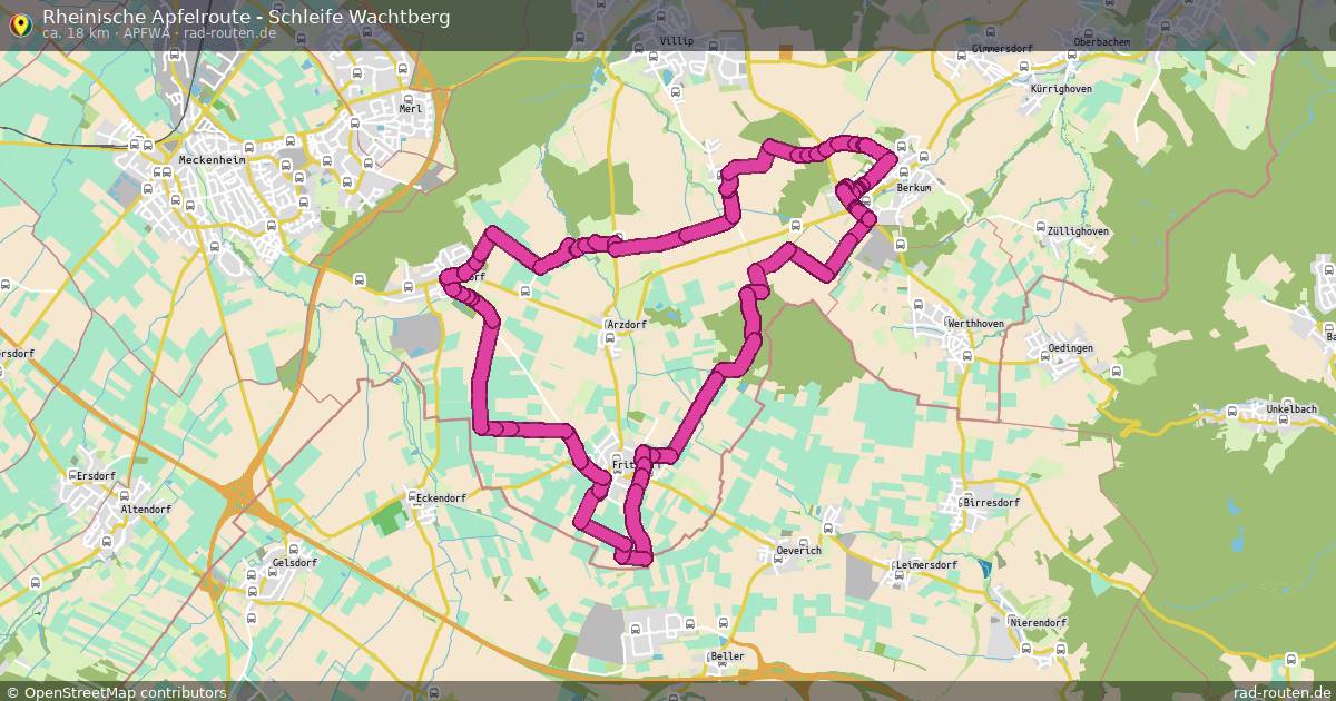 Rheinische Apfelroute - Schleife Wachtberg (ApfWa) – Fernradroute auf Rad-Routen.de