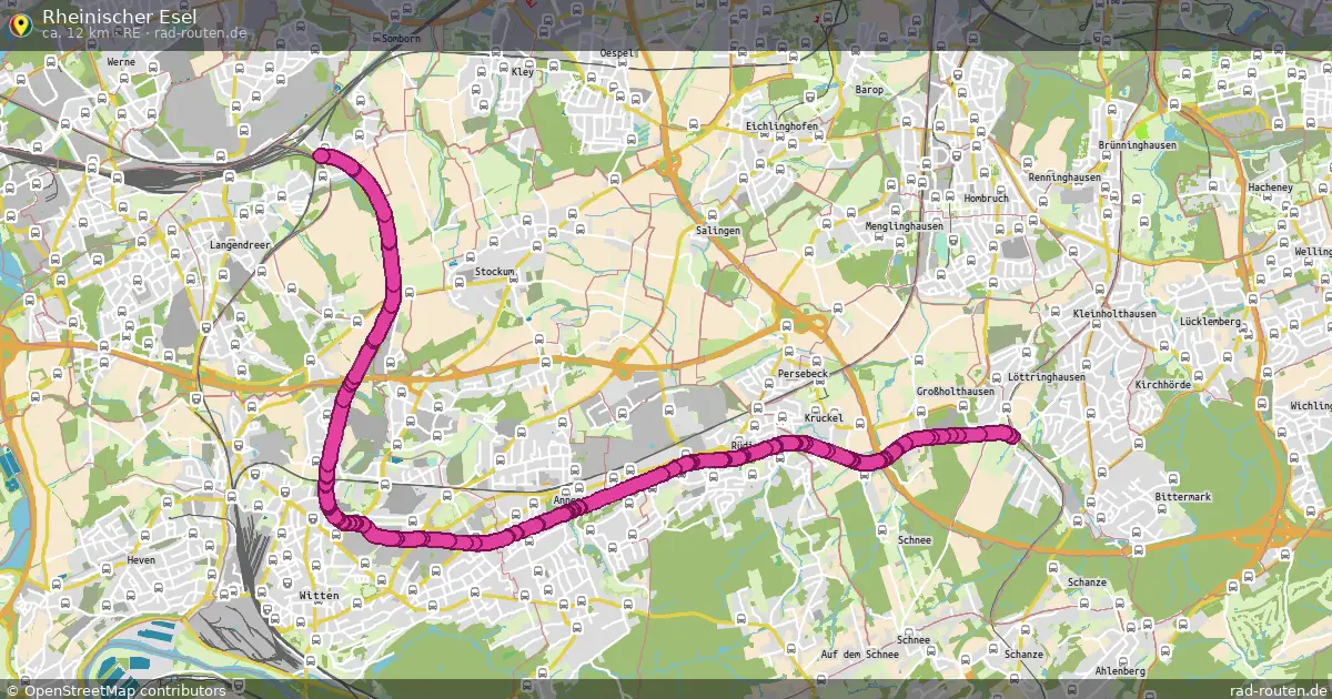 Rheinischer Esel (RE) – Fernradroute auf Rad-Routen.de