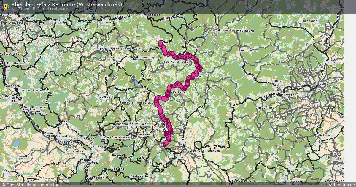 Rheinland-Pfalz Radroute (Westerwaldkreis)
