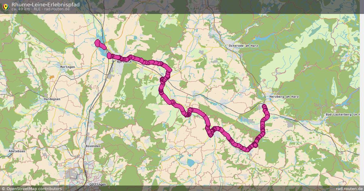 Rhume-Leine-Erlebnispfad (RLE) – Fernradroute auf Rad-Routen.de