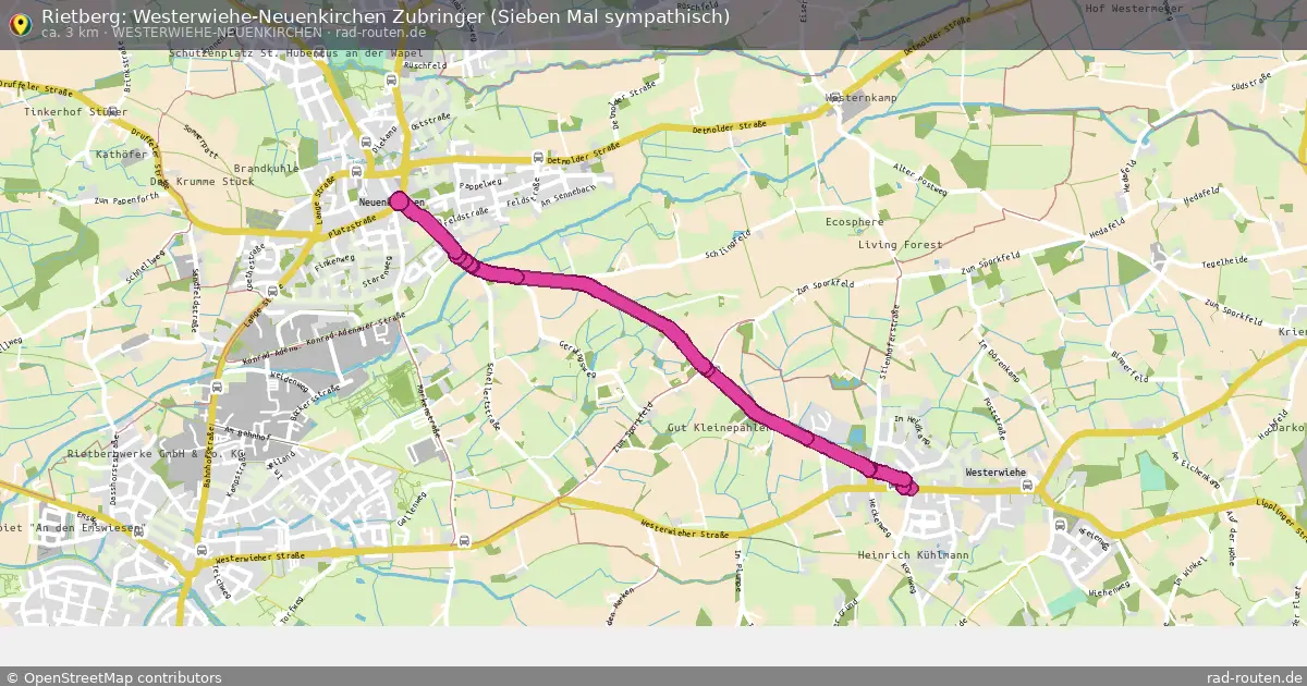 Rietberg: Westerwiehe-Neuenkirchen Zubringer (Sieben Mal sympathisch) (Westerwiehe-Neuenkirchen) – Fernradroute auf Rad-Routen.de
