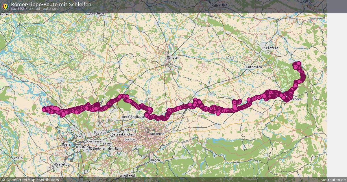 Römer-Lippe-Route mit Schleifen – Fernradroute auf Rad-Routen.de
