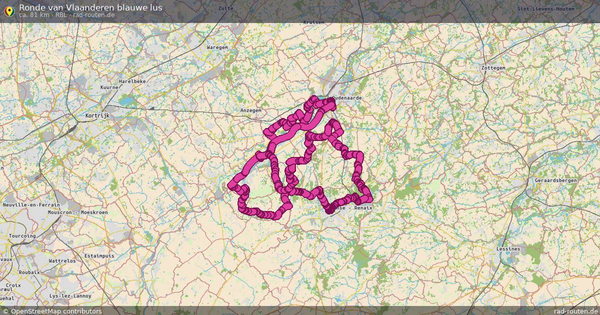 Ronde van Vlaanderen blauwe lus (RBL) – Fernradroute auf Rad-Routen.de