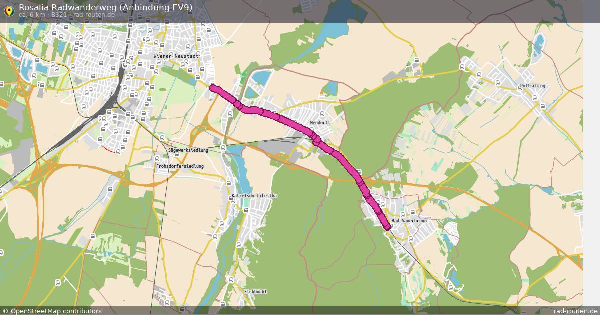 Rosalia Radwanderweg (Anbindung EV9) (B321) – Fernradroute auf Rad-Routen.de