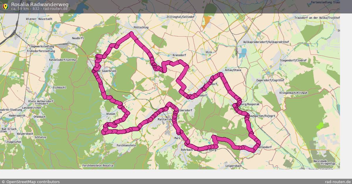 Rosalia Radwanderweg (B32) – Fernradroute auf Rad-Routen.de