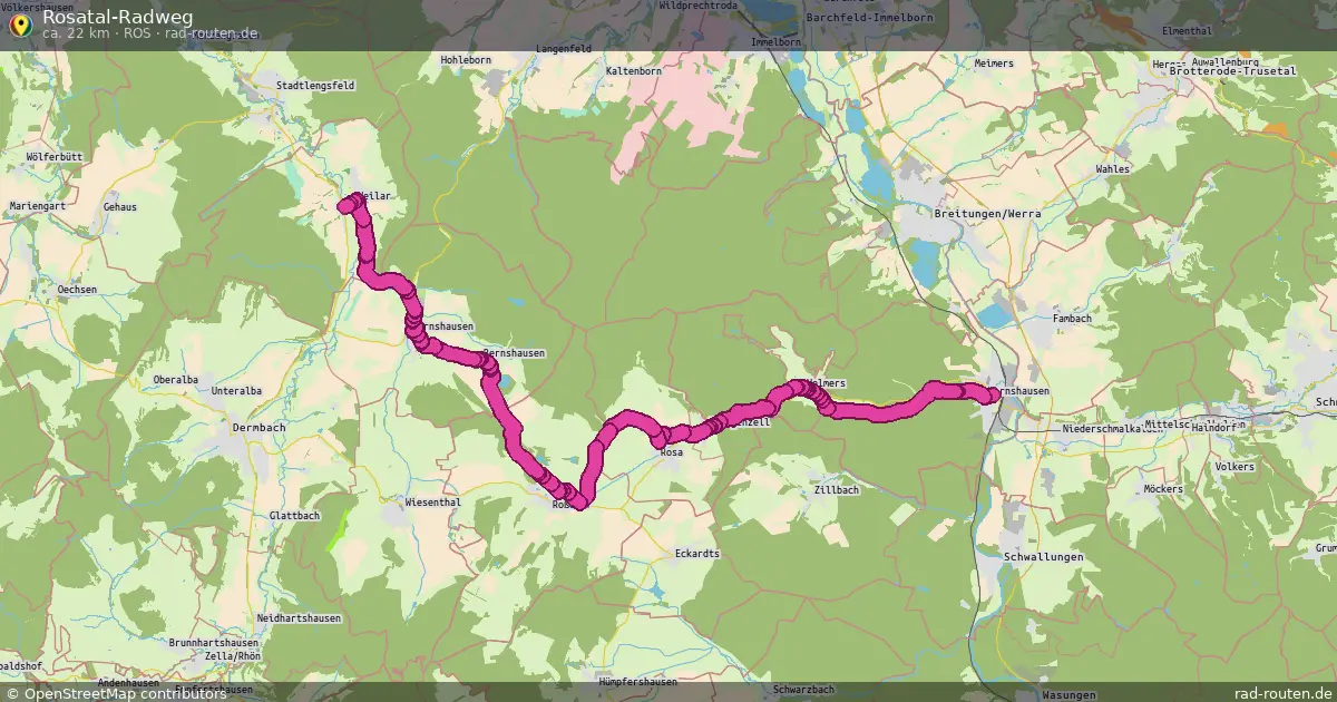 Rosatal-Radweg (Ros) – Fernradroute auf Rad-Routen.de