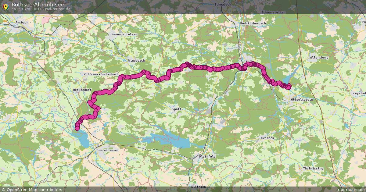 Rothsee-Altmühlsee (RH1) – Fernradroute auf Rad-Routen.de