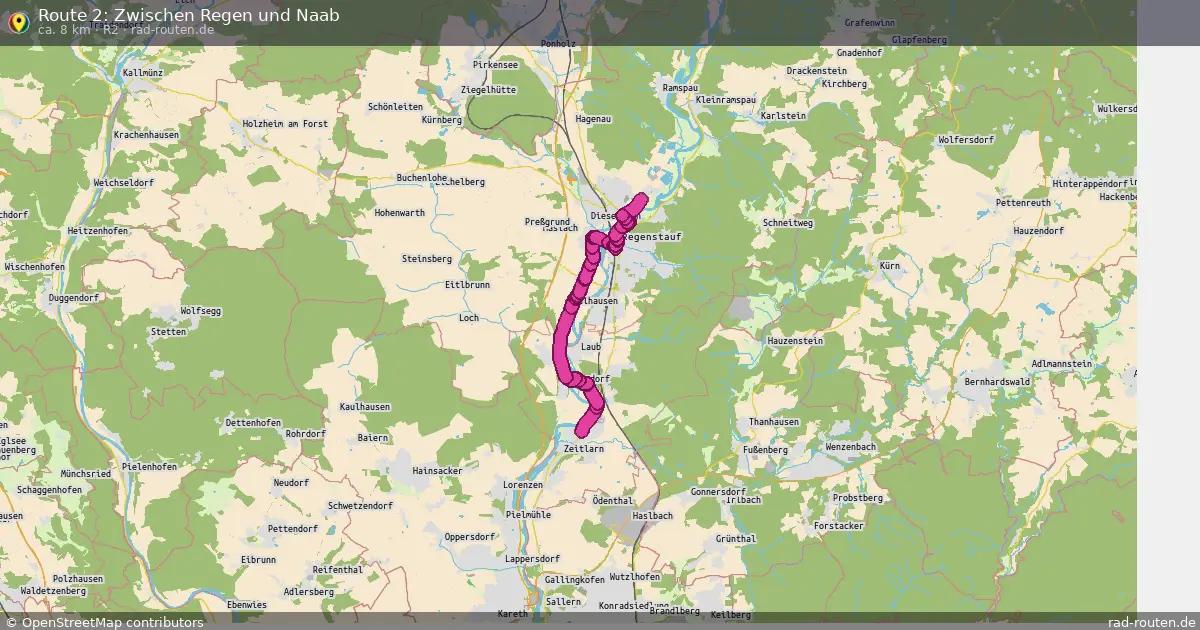 Route 2: Zwischen Regen und Naab (R2) – Fernradroute auf Rad-Routen.de