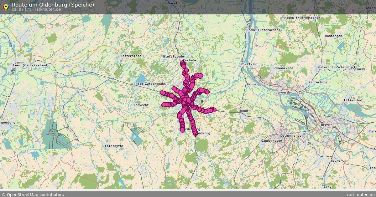 Route um Oldenburg (Speiche) – Fernradroute auf Rad-Routen.de