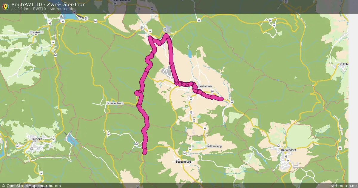 RouteWT 10 - Zwei-Täler-Tour (RWT10) – Fernradroute auf Rad-Routen.de