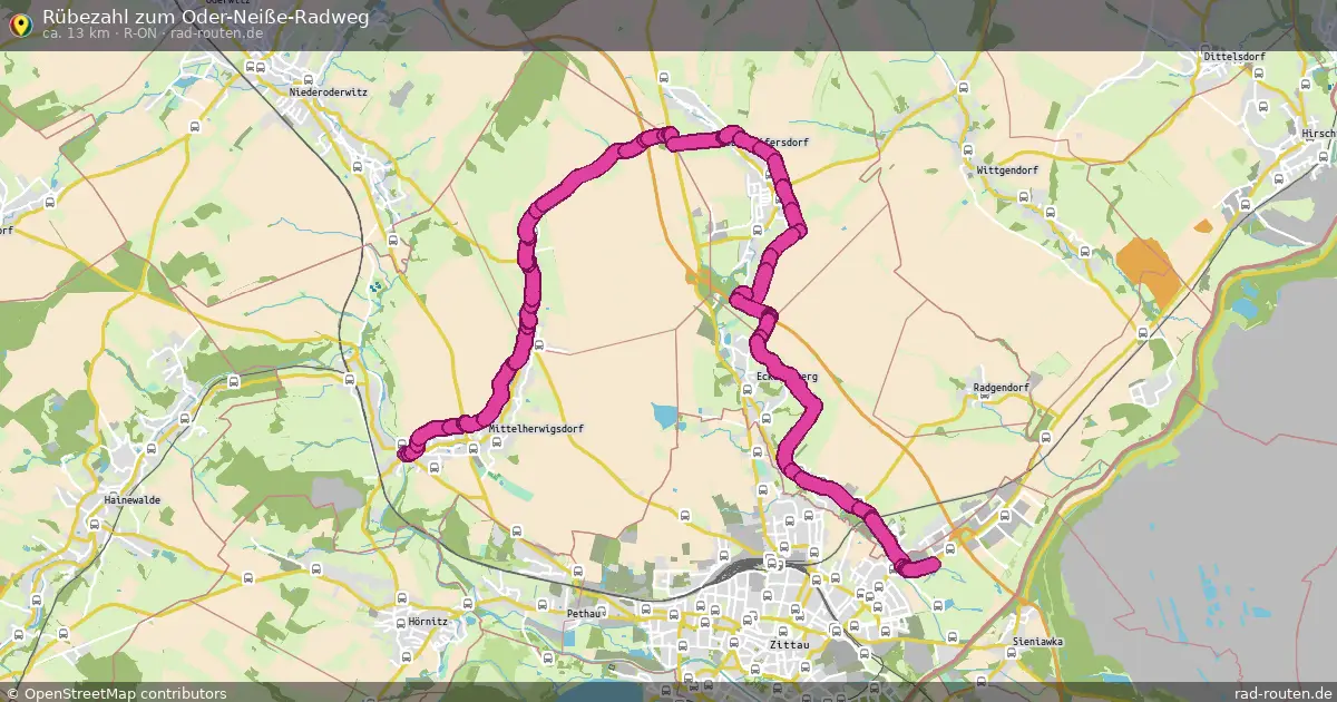 Rübezahl zum Oder-Neiße-Radweg (R-ON) – Fernradroute auf Rad-Routen.de