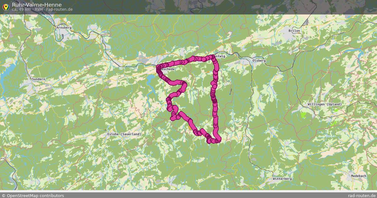 Ruhr-Valme-Henne (RVH) – Fernradroute auf Rad-Routen.de