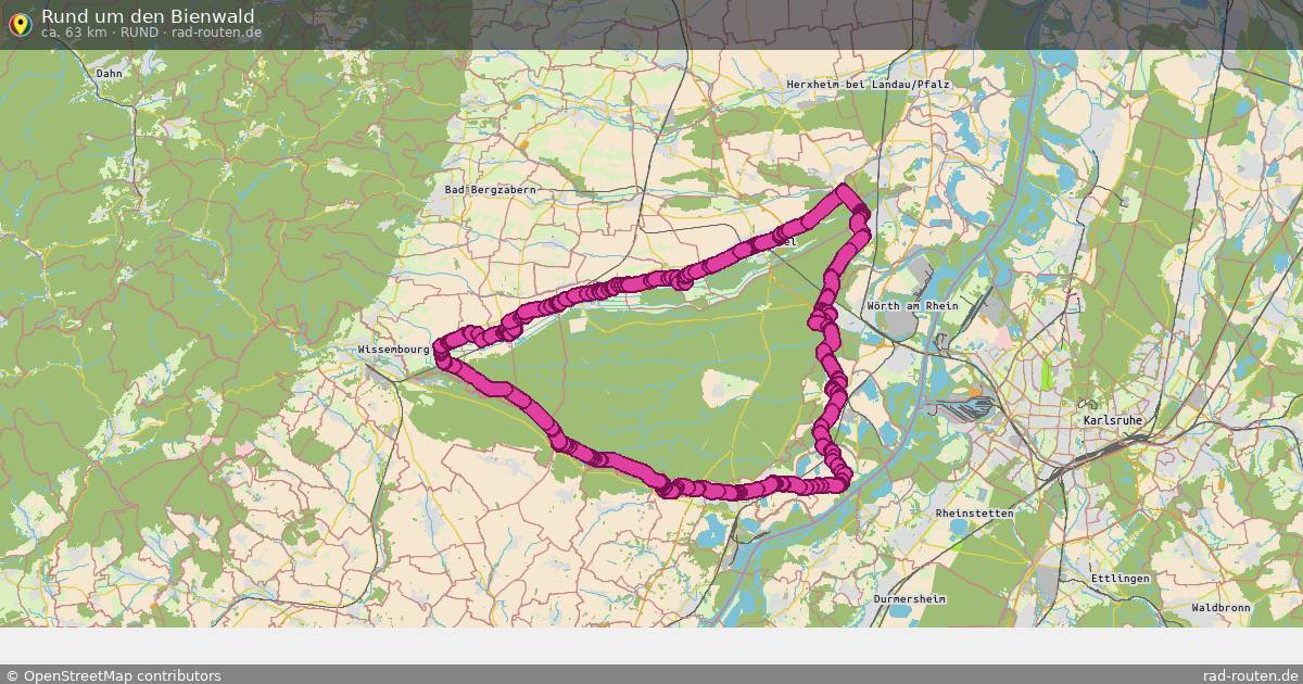 Rund um den Bienwald (Rund) – Fernradroute auf Rad-Routen.de