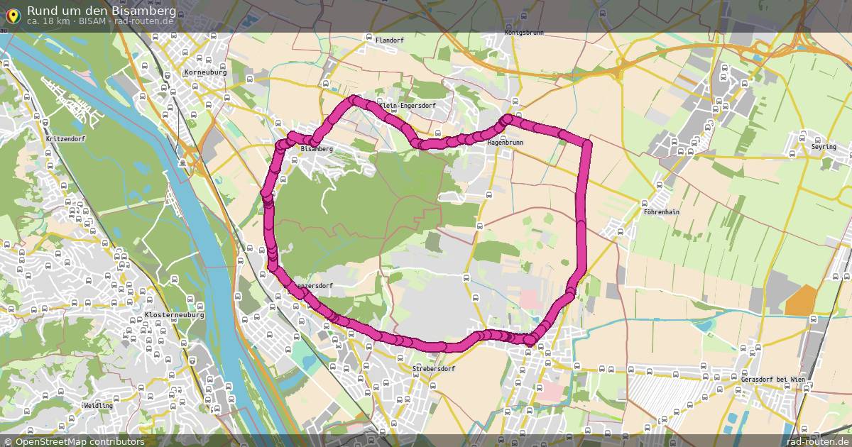 Rund um den Bisamberg (Bisam) – Fernradroute auf Rad-Routen.de