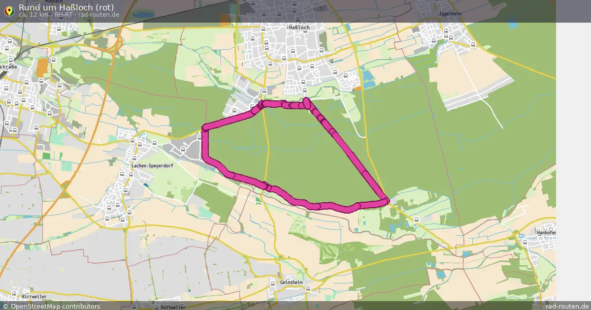Rund um Haßloch (rot) (RH-rt) – Fernradroute auf Rad-Routen.de