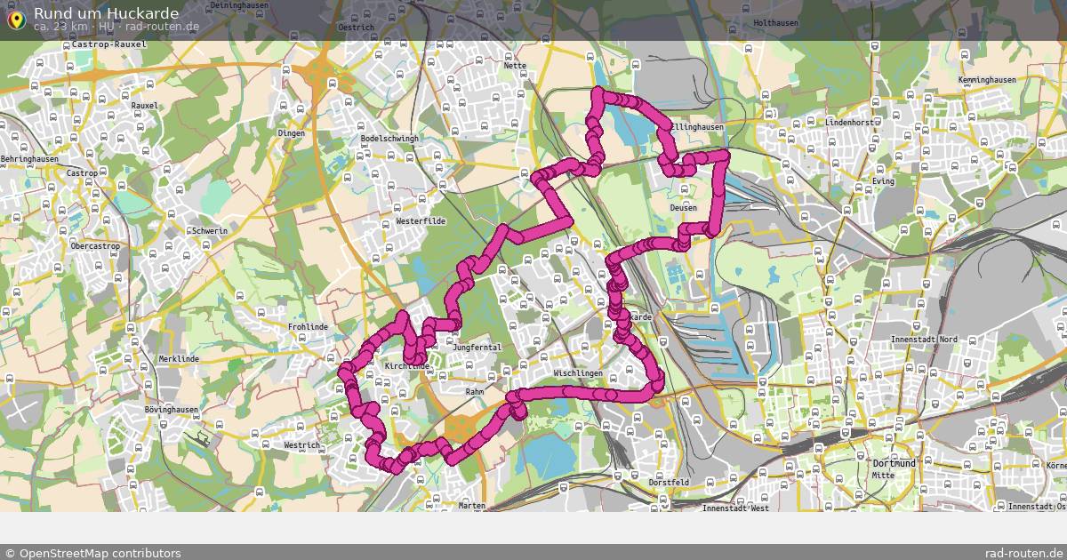Rund um Huckarde (Hu) – Fernradroute auf Rad-Routen.de