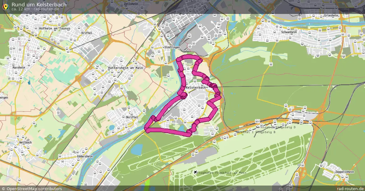 Rund um Kelsterbach – Fernradroute auf Rad-Routen.de