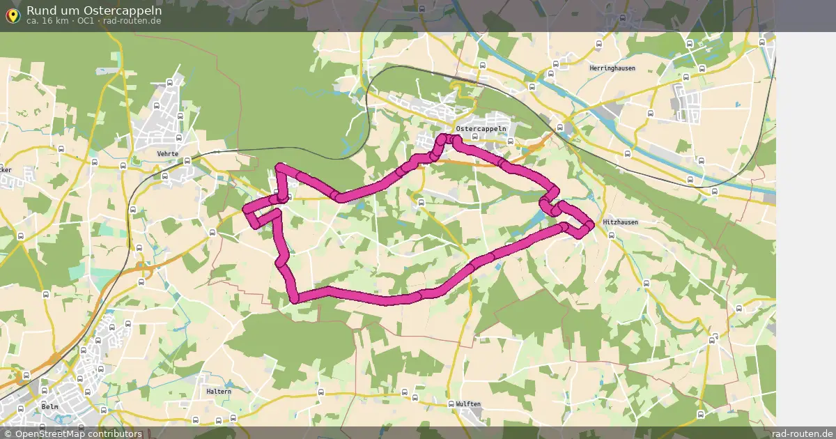 Rund um Ostercappeln (OC1) – Fernradroute auf Rad-Routen.de
