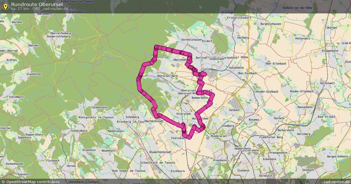 Rundroute Oberursel (OBU) – Fernradroute auf Rad-Routen.de