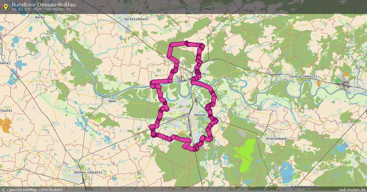Rundtour Dessau-Roßlau (RDR) – Fernradroute auf Rad-Routen.de