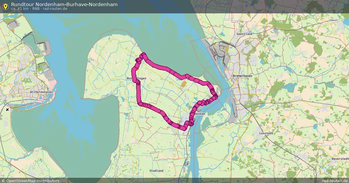 Rundtour Nordenham-Burhave-Nordenham (RNB) – Fernradroute auf Rad-Routen.de
