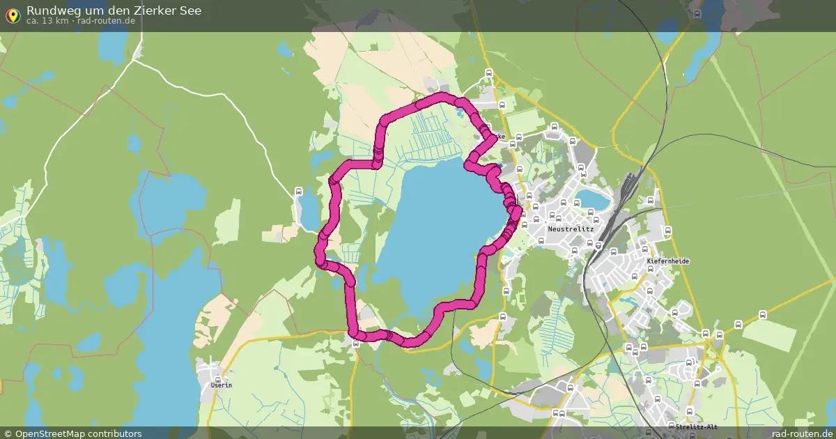 Rundweg um den Zierker See – Fernradroute auf Rad-Routen.de