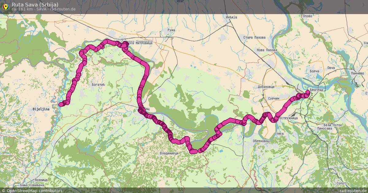 Ruta Sava (Srbija) (Sava) – Fernradroute auf Rad-Routen.de