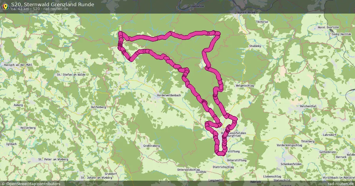 S20, Sternwald Grenzland Runde (S20) – Fernradroute auf Rad-Routen.de