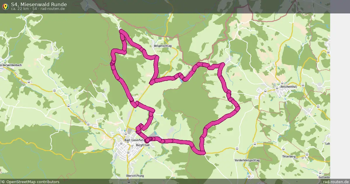 S4, Miesenwald Runde (S4) – Fernradroute auf Rad-Routen.de