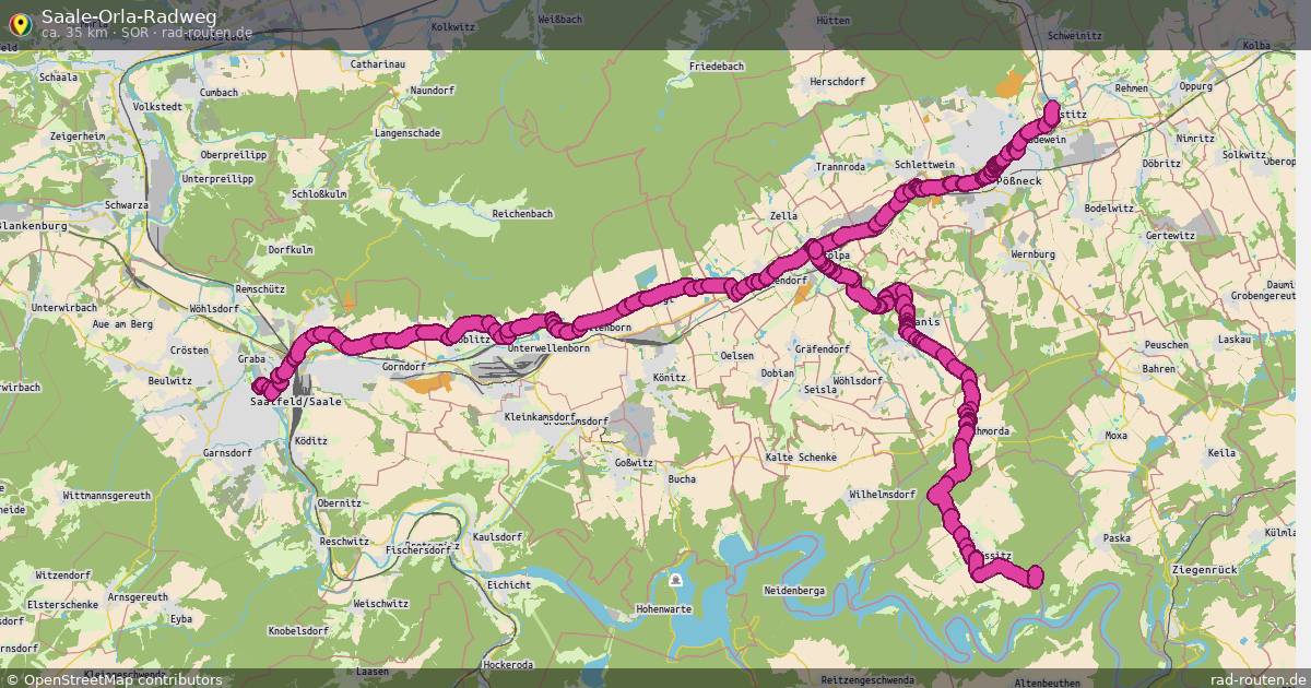Saale-Orla-Radweg (SOR) – Fernradroute auf Rad-Routen.de