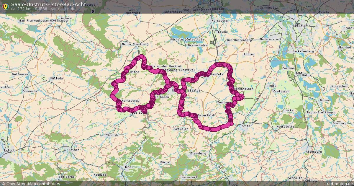 Saale-Unstrut-Elster-Rad-Acht (SUER8) – Fernradroute auf Rad-Routen.de