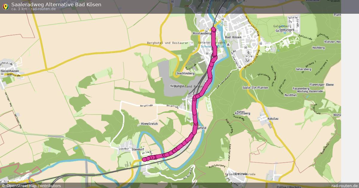 Saaleradweg Alternative Bad Kösen – Fernradroute auf Rad-Routen.de