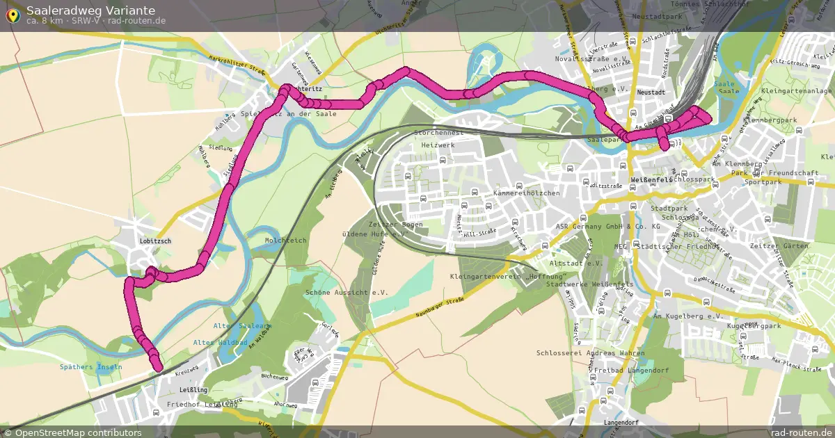 Saaleradweg Variante (SRW-V) – Fernradroute auf Rad-Routen.de