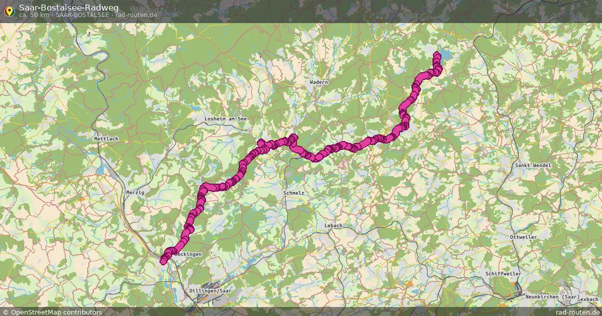 Saar-Bostalsee-Radweg (Saar-Bostalsee) – Fernradroute auf Rad-Routen.de