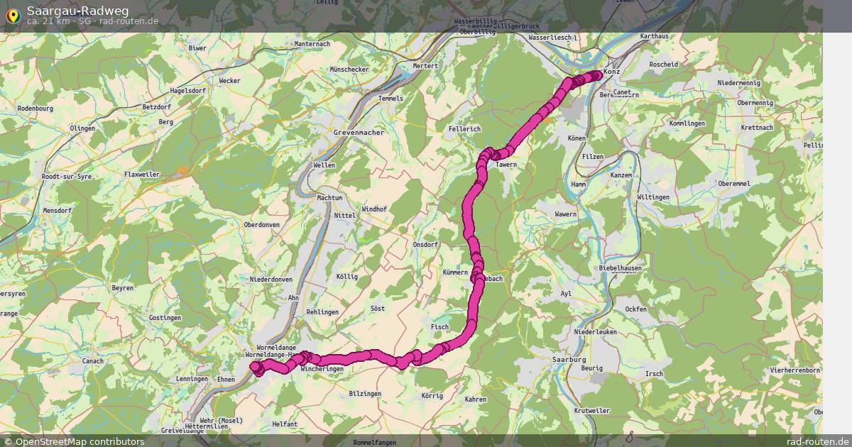 Saargau-Radweg (SG) – Fernradroute auf Rad-Routen.de
