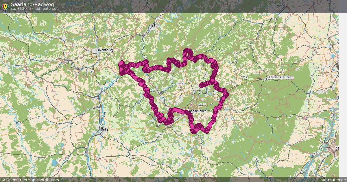 Saarland-Radweg – Fernradroute auf Rad-Routen.de