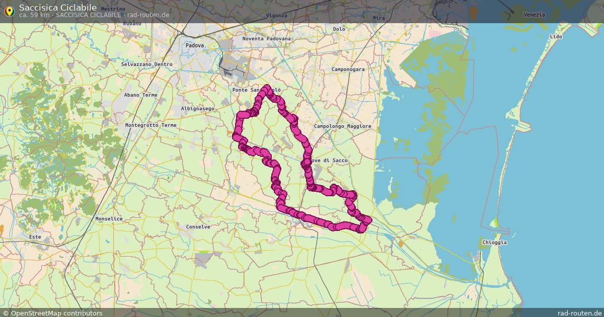 Saccisica Ciclabile (Saccisica Ciclabile) – Fernradroute auf Rad-Routen.de