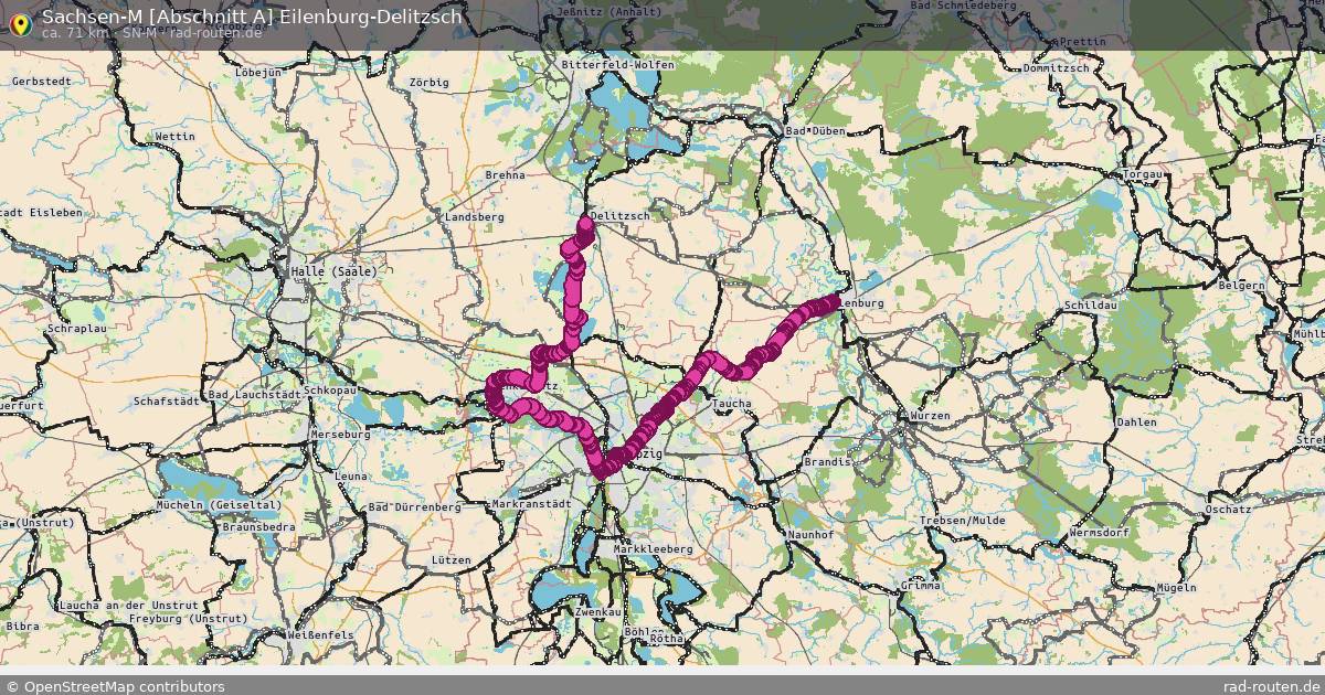 Sachsen-M [Abschnitt A] Eilenburg-Delitzsch (SN-M) – Fernradroute auf Rad-Routen.de