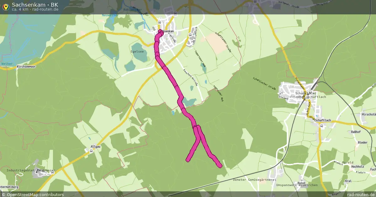 Sachsenkam - BK – Fernradroute auf Rad-Routen.de