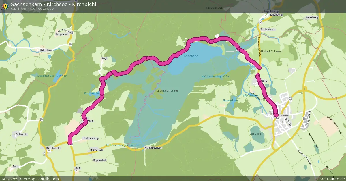 Sachsenkam - Kirchsee - Kirchbichl – Fernradroute auf Rad-Routen.de