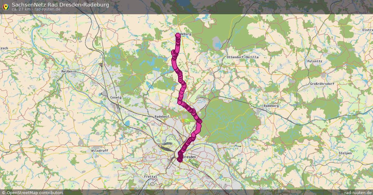 SachsenNetz Rad Dresden-Radeburg – Fernradroute auf Rad-Routen.de