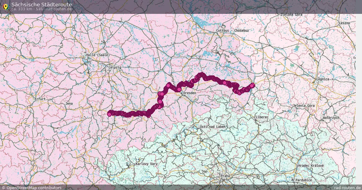 Sächsische Städteroute (SäS) – Fernradroute auf Rad-Routen.de