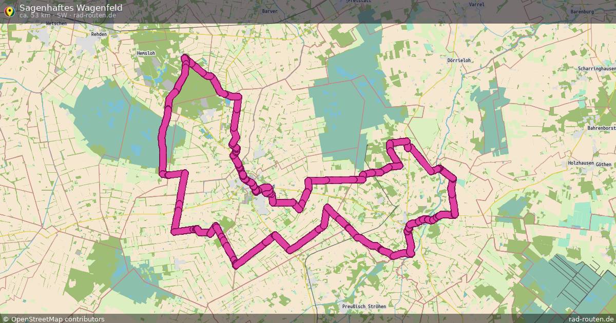Sagenhaftes Wagenfeld (SW) – Fernradroute auf Rad-Routen.de