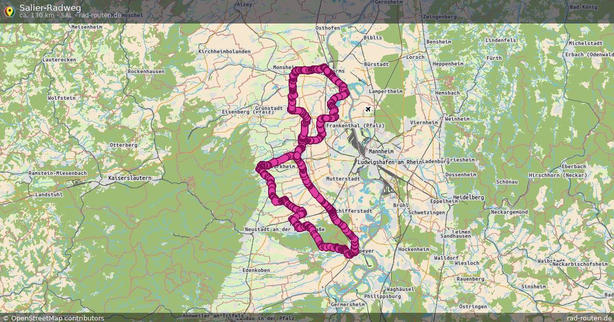 Salier-Radweg (Sal) – Fernradroute auf Rad-Routen.de
