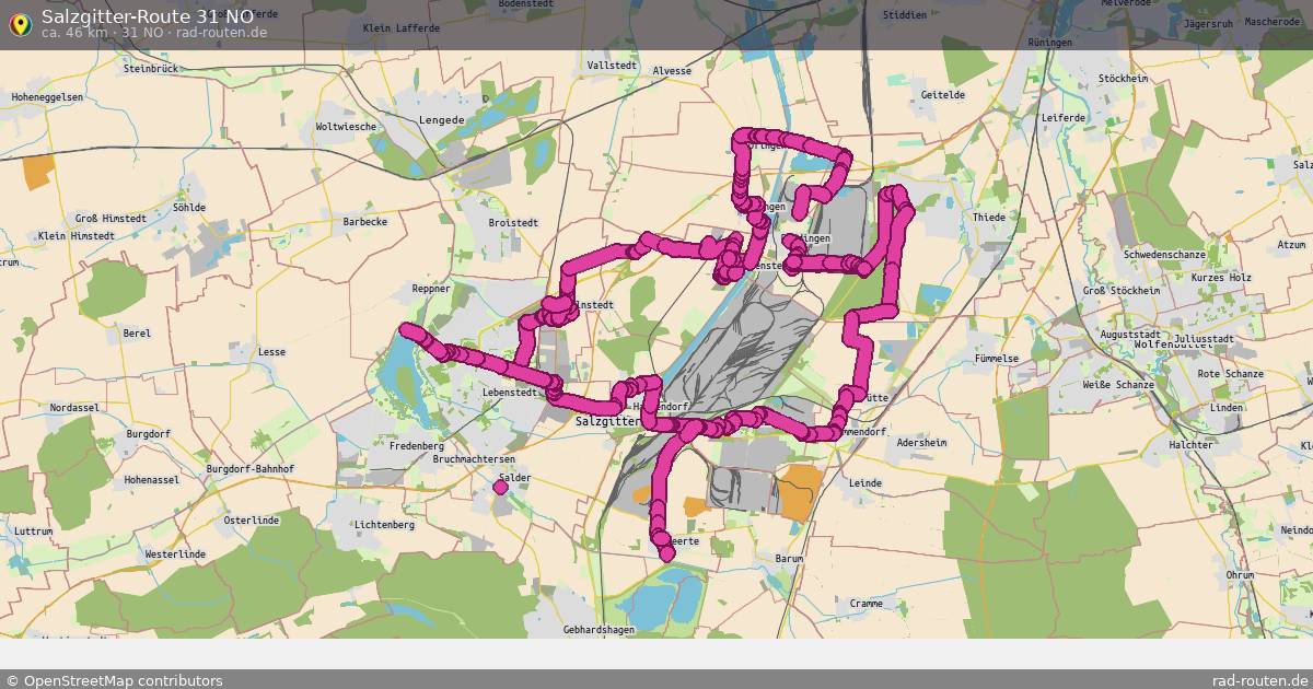 Salzgitter-Route 31 NO (31 NO) – Fernradroute auf Rad-Routen.de